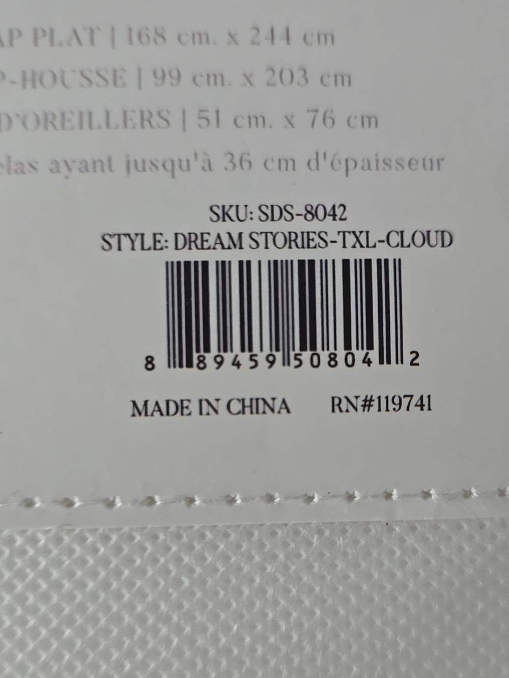 White 4-Piece Sheet Set - Twin XL - Picture 5 of 5